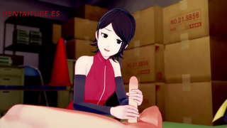 Boruto Hentai -- Sarada Blonda, sucks, cock kaj estas Fikita de Boruto