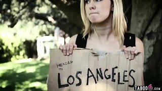 Run away from home teen double pussy fucked after trampen