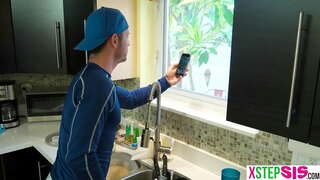 Latina stepsister is a good cock sucker and I busted her doing it